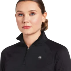 Ariat Women's Sunstopper 2.0 1/4 Zip Baselayer Black 9 Ariat Women's Sunstopper 2.0 1/4 Zip Baselayer Black -Equestrian Riding Clothing Store 10030429 02