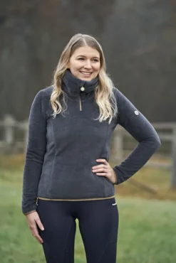 Covalliero Teddy Fleece Sweater Graphite -Equestrian Riding Clothing Store 178038
