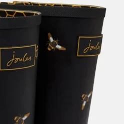 Joules Welly Print With Adjustable Back Gusset - Black Metallic Bees -Equestrian Riding Clothing Store 204270 BLKMTLBEES 4