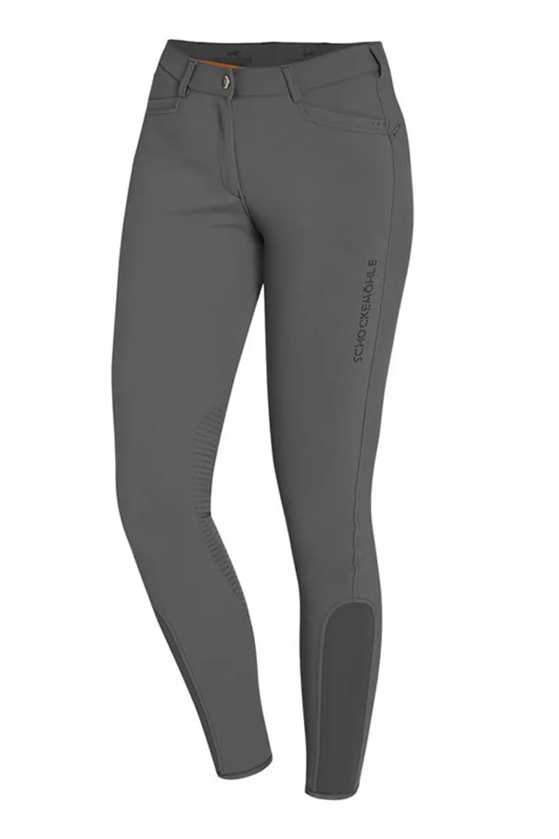 Schockemohle Summer Daliah Knee Grip Breeches Grey 1 Schockemohle Summer Daliah Knee Grip Breeches Grey