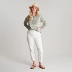 Joules Olive Jersey Top - Green Creme Stripe -Equestrian Riding Clothing Store 220151 GRENCRMSTP 5