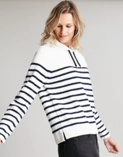 Joules Seagate Chenille Hoody - Navy Cream