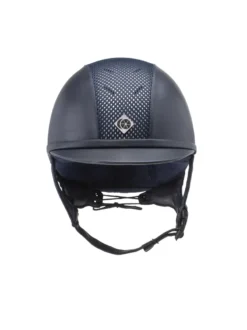 Charles Owen AYR8 Plus Leather Look Riding Hat Navy/Silver