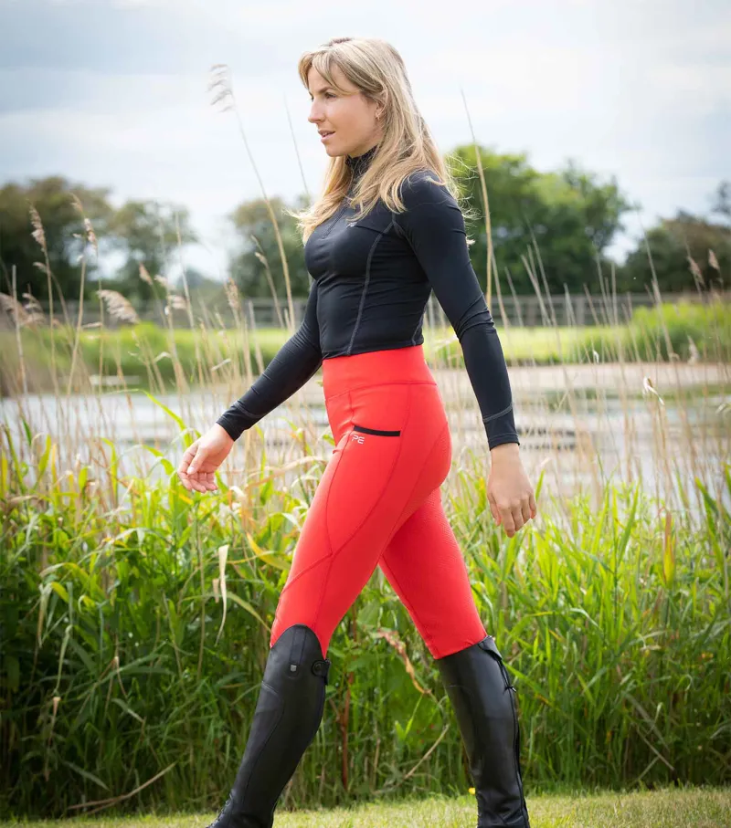 Premier Equine Alexa Ladies Riding Tights Red 1 Premier Equine Alexa Ladies Riding Tights Red