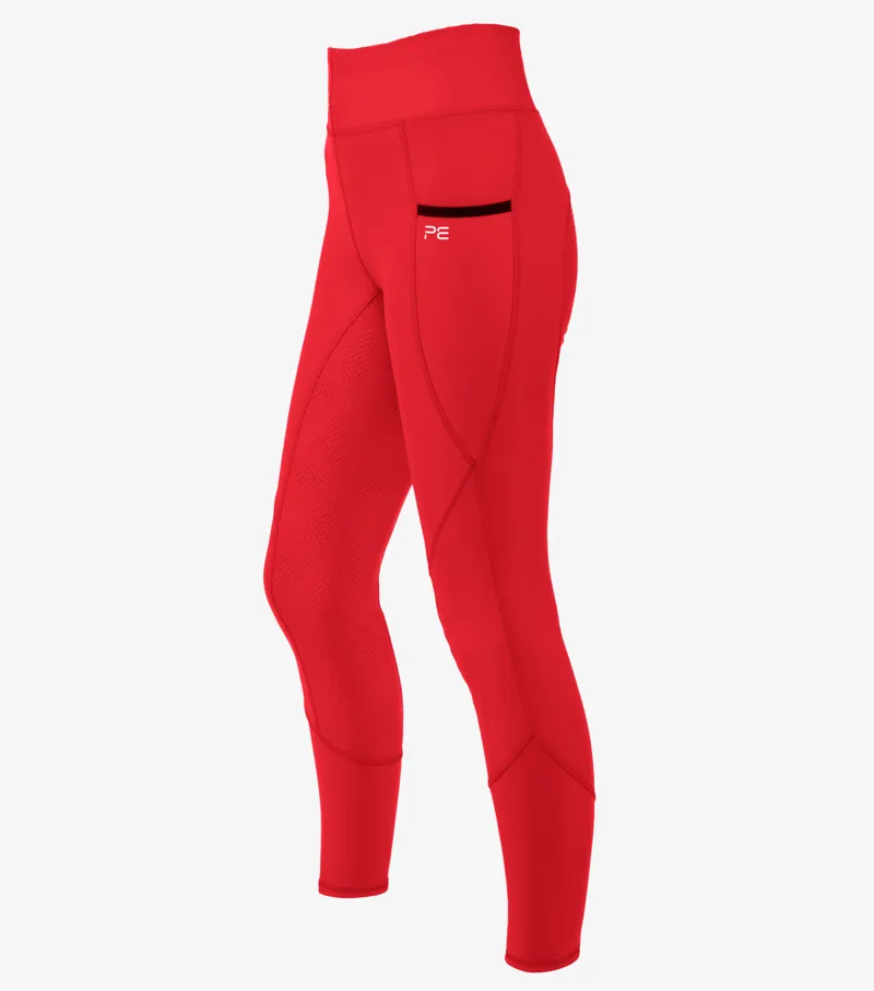 Premier Equine Alexa Ladies Riding Tights Red 2 Premier Equine Alexa Ladies Riding Tights Red - Image 2