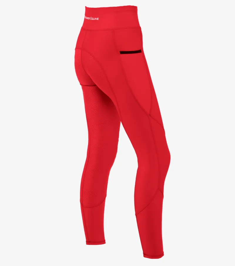 Premier Equine Alexa Ladies Riding Tights Red 3 Premier Equine Alexa Ladies Riding Tights Red - Image 3