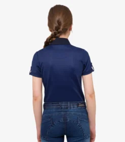 Premier Equine Mini Amia Girl's Technical Short Sleeve Riding Top Navy -Equestrian Riding Clothing Store Amia Top Kids navy 2