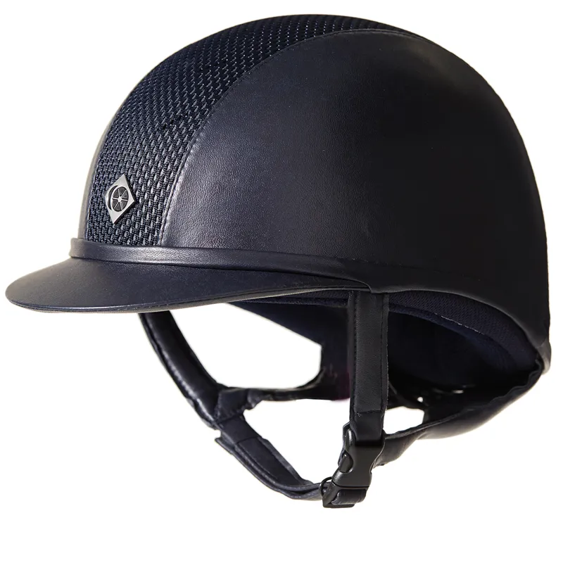 Charles Owen AYR8 Plus Leather Look Riding Hat Navy 1 Charles Owen AYR8 Plus Leather Look Riding Hat Navy