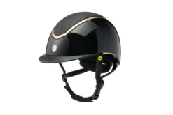Charles Owen EQx Kylo Riding Helmet - Black Gloss/Rose Gold Sparkly With MIPS -Equestrian Riding Clothing Store Black20Gloss20Standard20peak20Mips2