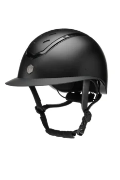 Charles Owen EQx Kylo Riding Helmet - Black Matte/Black Gloss Wide Peak