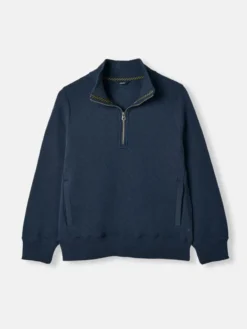 Joules Women's Anisa Quilted Zip Sweatshirt - French Navy -Equestrian Riding Clothing Store C44132s5
