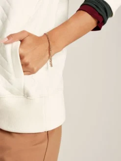 Joules Anisa Quilted Zip Sweatshirt - Cream -Equestrian Riding Clothing Store C51866s3