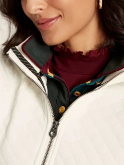 Joules Anisa Quilted Zip Sweatshirt - Cream -Equestrian Riding Clothing Store C51866s5