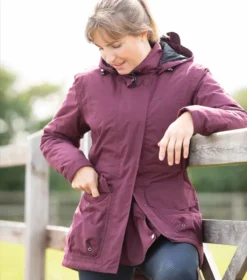 Premier Equine Cascata Ladies Waterproof Jacket Wine