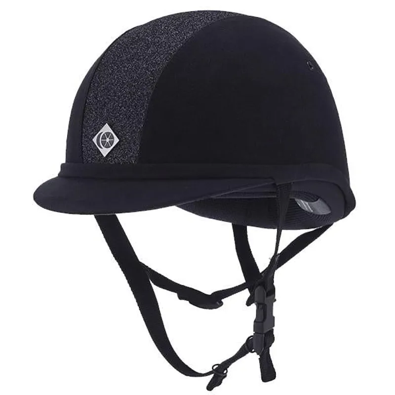 Charles Owen YR8 Sparkly Centre Children's Velvet Riding Hat Navy 1 Charles Owen YR8 Sparkly Centre Children's Velvet Riding Hat Navy