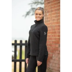 Mark Todd Womens Half Zip Fleece Top In Black