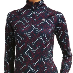 Ariat Women's Lowell 2.0 1/4 Zip Baselayer Team Print -Equestrian Riding Clothing Store F21 WMS ENGL 10037375 detail01