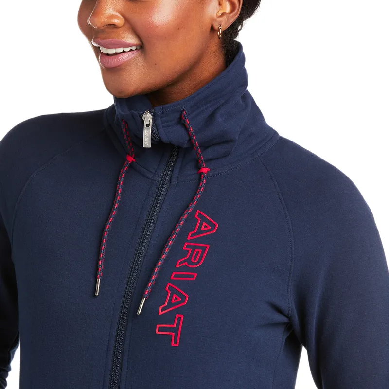 Ariat Women's Team Logo Full Zip Sweatshirt Team Blue 2 Ariat Women's Team Logo Full Zip Sweatshirt Team Blue - Image 2
