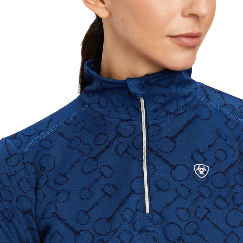 Ariat Women's Prophecy 1/4 Zip Baselayer Estate Blue 6 Ariat Women's Prophecy 1/4 Zip Baselayer Estate Blue - Image 6