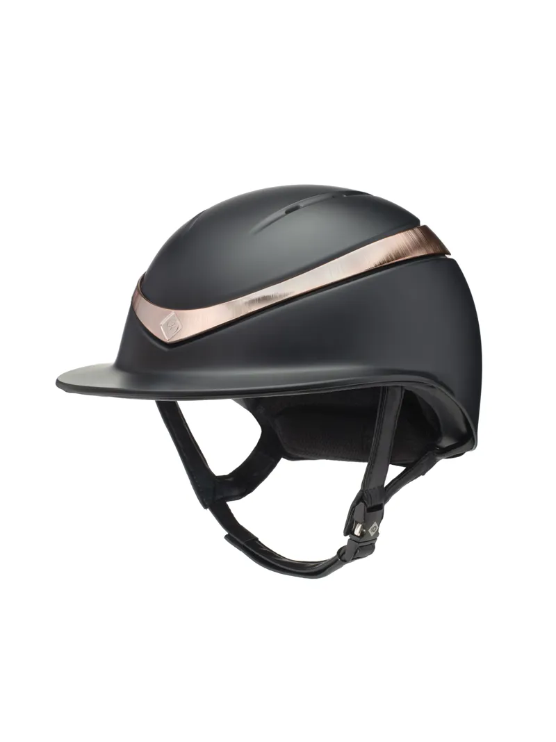 Charles Owen Halo Luxe Hat Wide Peak With MIPS - Black/Rose Gold 1 Charles Owen Halo Luxe Hat Wide Peak With MIPS - Black/Rose Gold