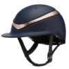 Charles Owen Halo Luxe Hat Navy Matt / Rose Gold Wide Peak