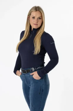 LeMieux Alice Quarter Neck Zip Navy -Equestrian Riding Clothing Store IT02934 studio alicebaselayer navy 1