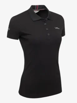 LeMieux Elite Ladies Polo Shirt II Black -Equestrian Riding Clothing Store IT03165 product eliteladiespoloshirt black 3