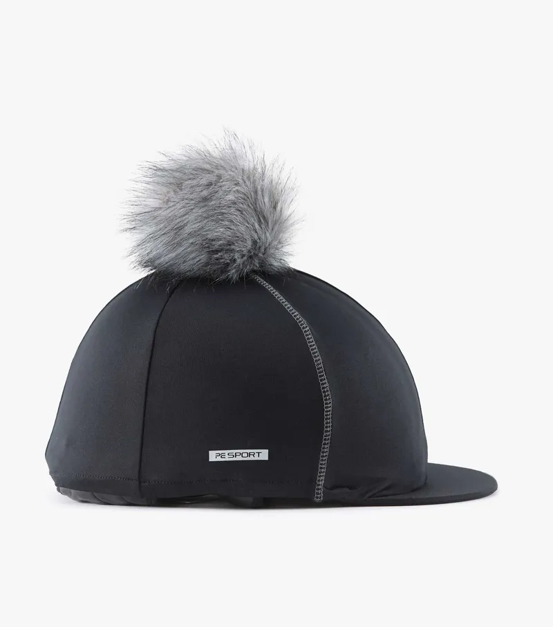 Premier Equine Jersey Hat Silk With Faux Fur Pom Pom Black 3 Premier Equine Jersey Hat Silk With Faux Fur Pom Pom Black - Image 3