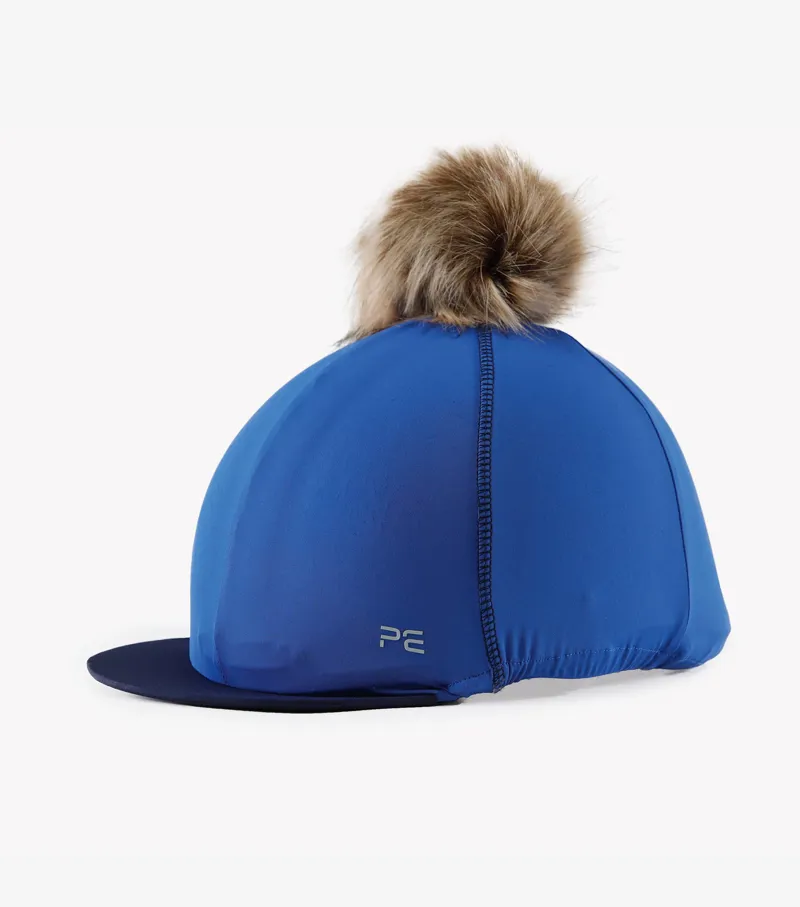 Premier Equine Jersey Hat Silk With Faux Fur Pom Pom Royal Blue 1 Premier Equine Jersey Hat Silk With Faux Fur Pom Pom Royal Blue