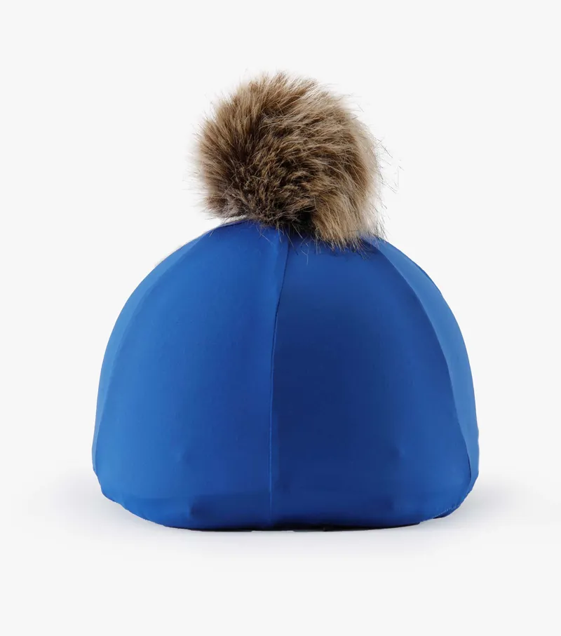Premier Equine Jersey Hat Silk With Faux Fur Pom Pom Royal Blue 2 Premier Equine Jersey Hat Silk With Faux Fur Pom Pom Royal Blue - Image 2