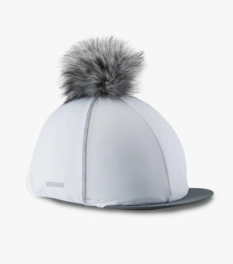 Premier Equine Jersey Hat Silk With Faux Fur Pom Pom White 3 Premier Equine Jersey Hat Silk With Faux Fur Pom Pom White - Image 3