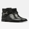 Joules Cottenham Short Leather Strap Boot Black
