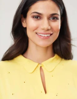 Joules Etty Broderie Women's Dress Yellow Lemon 9 Joules Etty Broderie Women's Dress Yellow Lemon -Equestrian Riding Clothing Store Joules Etty Broderie Womens Dress 6