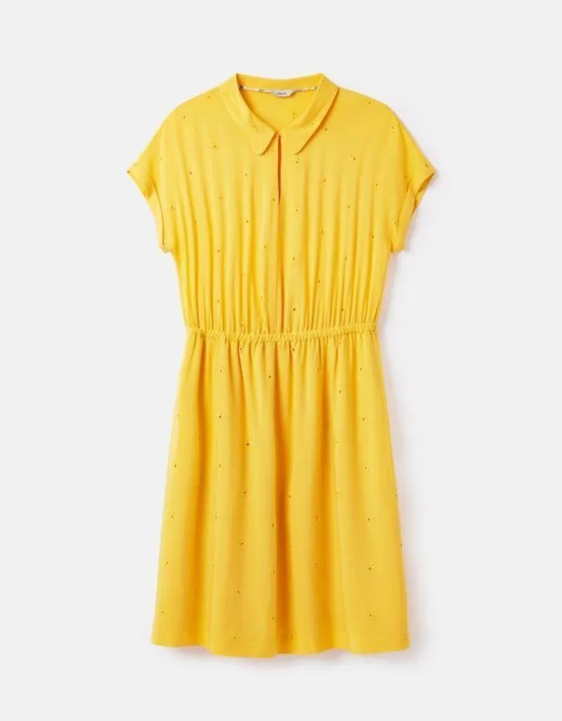 Joules Etty Broderie Women's Dress Yellow Lemon 1 Joules Etty Broderie Women's Dress Yellow Lemon