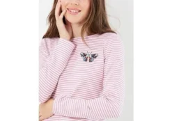 Joules Harbour Embroidered Jersey Top Butterfly Embroidery Stripe 11 Joules Harbour Embroidered Jersey Top Butterfly Embroidery Stripe -Equestrian Riding Clothing Store Joules Harbour Embroidered Jersey Top 10