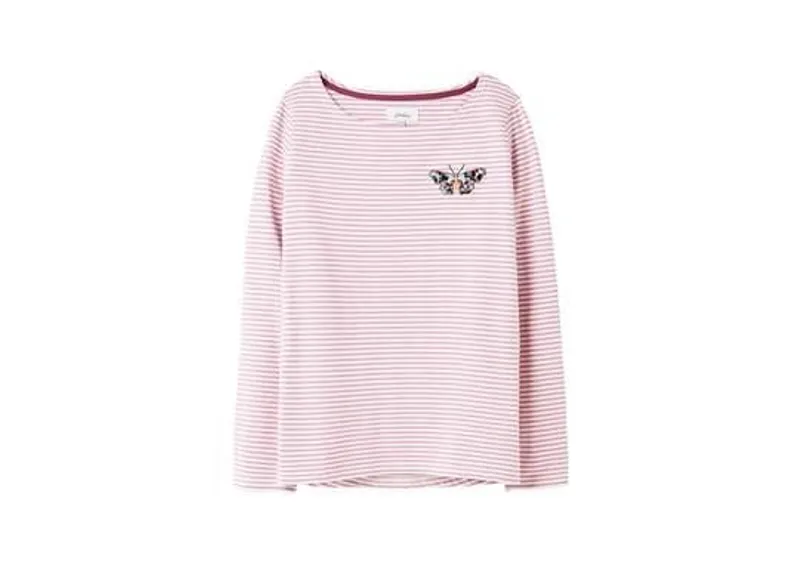 Joules Harbour Embroidered Jersey Top Butterfly Embroidery Stripe 4 Joules Harbour Embroidered Jersey Top Butterfly Embroidery Stripe - Image 4