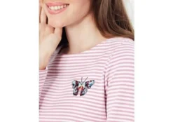 Joules Harbour Embroidered Jersey Top Butterfly Embroidery Stripe 10 Joules Harbour Embroidered Jersey Top Butterfly Embroidery Stripe -Equestrian Riding Clothing Store Joules Harbour Embroidered Jersey Top 9