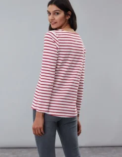 Joules Harbour Luxe Long Sleeve Jersey Top Cream Red Stripe UK8 9 Joules Harbour Luxe Long Sleeve Jersey Top Cream Red Stripe UK8 -Equestrian Riding Clothing Store Joules Harbour Luxe Long Sleeve Jersey Top 3