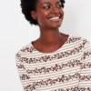 Joules Harbour Print Jersey Top Cream Leopard Stripe