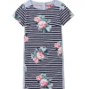 Joules Imelda Jersey Woven Mix Dress Cream Stripe Floral