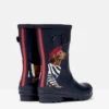 Joules Molly Mid Height Printed Wellies Navy Sausage Dog