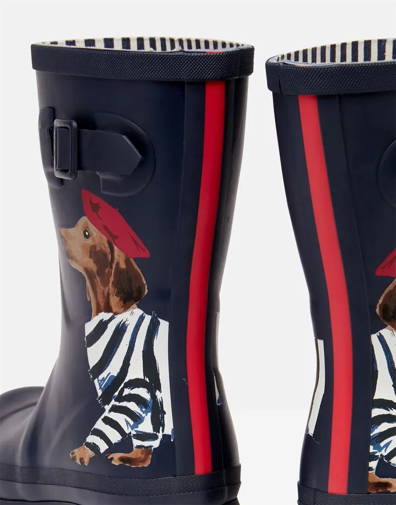 Joules Molly Mid Height Printed Wellies Navy Sausage Dog 5 Joules Molly Mid Height Printed Wellies Navy Sausage Dog - Image 5