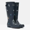 Joules Welly Print With Adjustable Back Gusset Navy Dogs