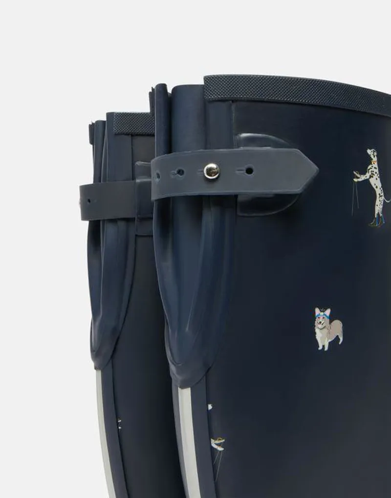Joules Welly Print With Adjustable Back Gusset Navy Dogs 5 Joules Welly Print With Adjustable Back Gusset Navy Dogs - Image 5