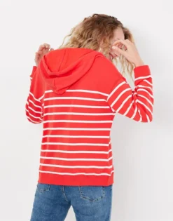 Joules Oakham Embroidered Zip Through Sweatshirt Red Dash -Equestrian Riding Clothing Store Joules Womens Oakham Embroidered Zip Through Sweatshirt 3