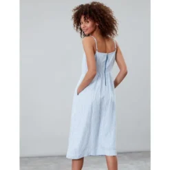 Joules Zoey V Neck Strappy Dress With Lined Skirt Blue Stripe UK18 -Equestrian Riding Clothing Store Joules Zoey V Neck Strappy Dress with Lined Skirt 3