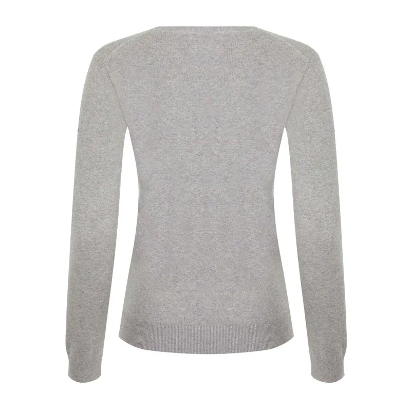 LeMieux Elite Ladies V-Neck Jumper Grey 2 LeMieux Elite Ladies V-Neck Jumper Grey - Image 2