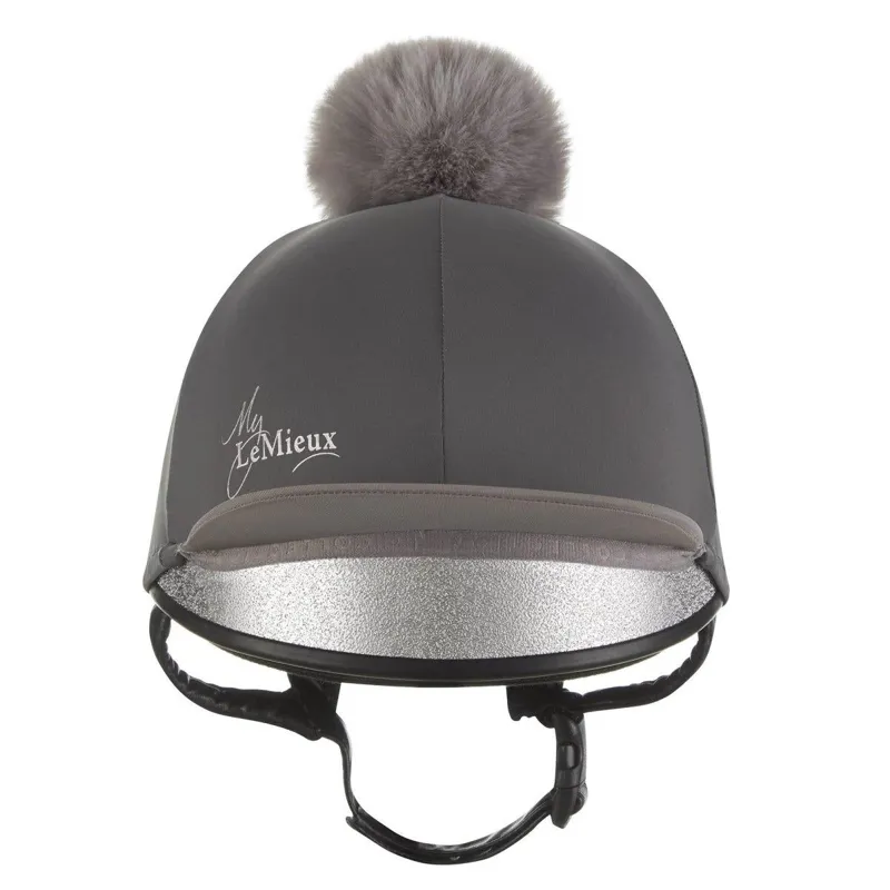 LeMieux Pom Hat Silk Slate Grey 3 LeMieux Pom Hat Silk Slate Grey - Image 3