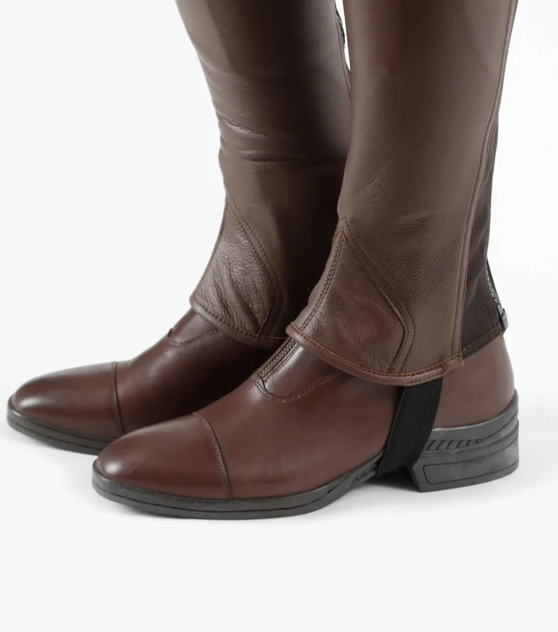 Premier Equine Lexaria Ladies Leather Half Chaps Brown 4 Premier Equine Lexaria Ladies Leather Half Chaps Brown - Image 4