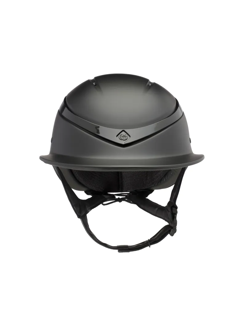 Charles Owen Luna Wide Peak Hat - Black Matt / Black Gloss 2 Charles Owen Luna Wide Peak Hat - Black Matt / Black Gloss - Image 2